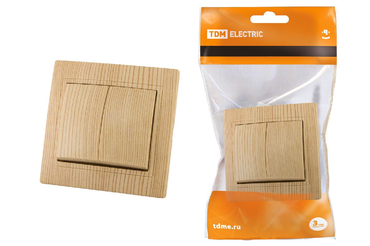 Выключатель двухклавишный Таймыр TDM Electric SQ1814-0202