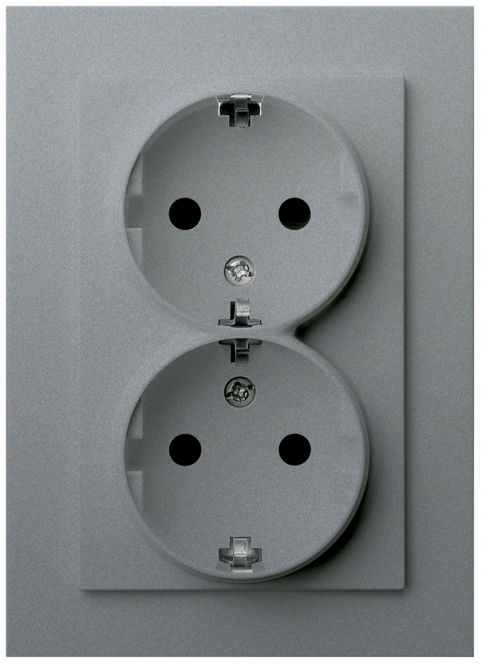 Двойная розетка SHUKO Jasmart с защитными шторками (2P+T) 16A 250V G5504S