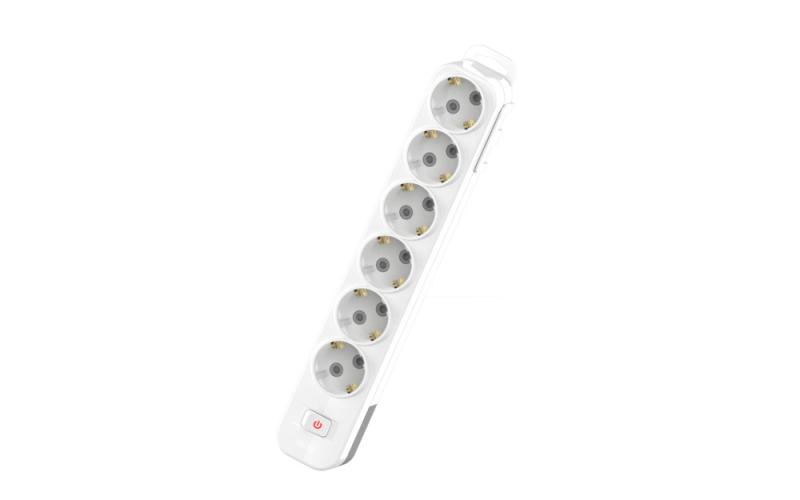 Колодка с/з 6вх с защитными шторками с включателем ELBI Myra 527-010200-602