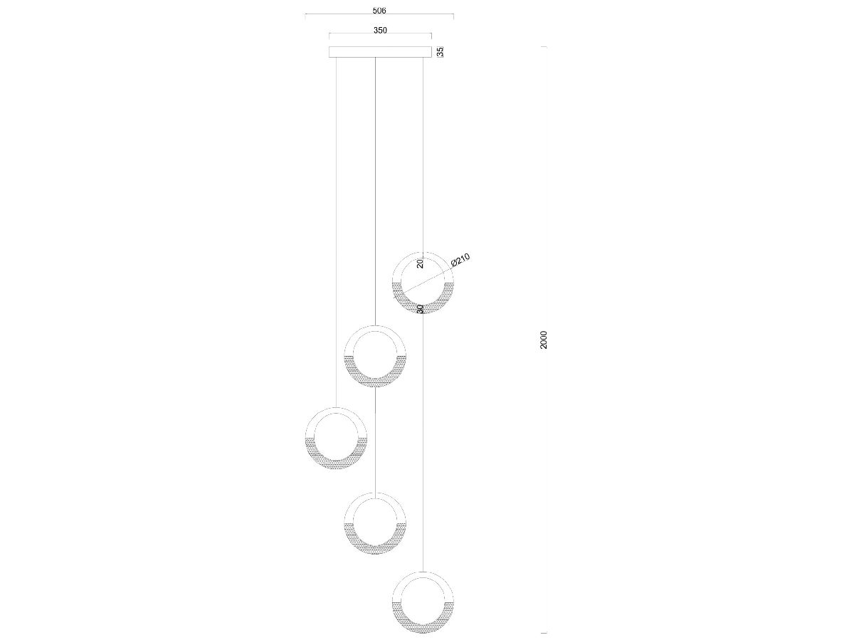 Каскадная люстра Arte Lamp Montana A7777SP-5GO