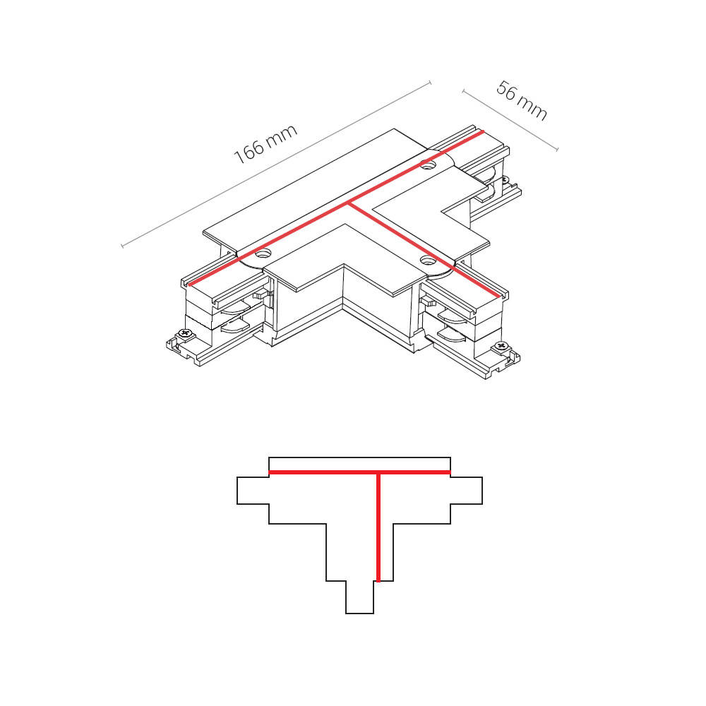 Коннектор T-образный левый 1 Nowodvorski Ctls Power 8248