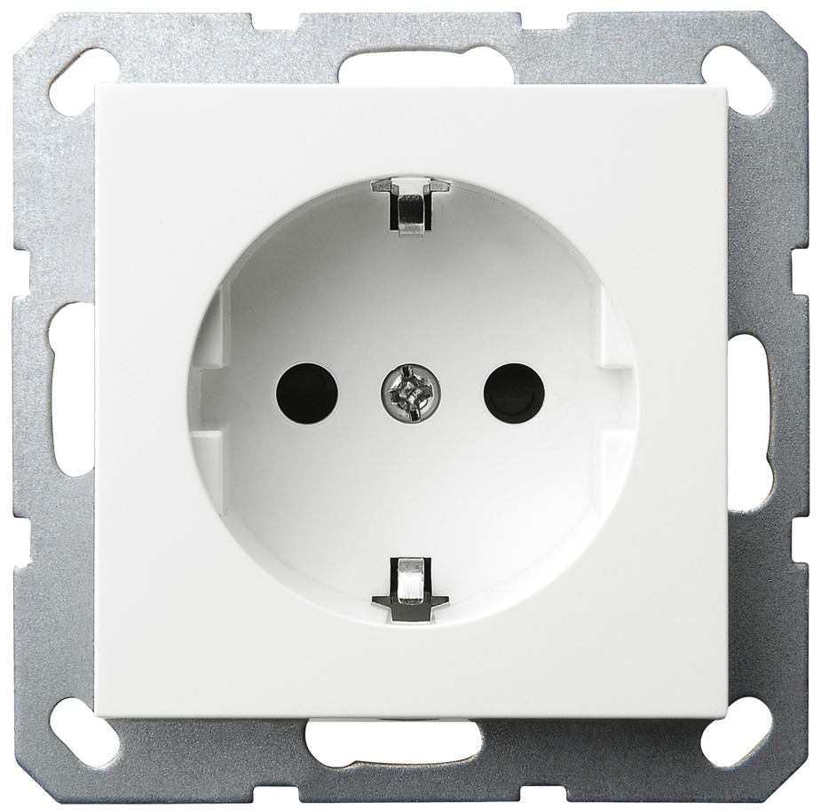 Розетка SHUKO Jasmart с защитными шторками 16A 250V 2P+T белый глянцевый G5501W