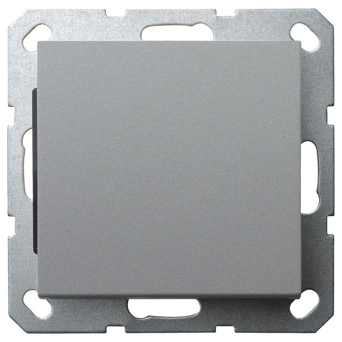 Выключатель одноклавишный Jasmart в комплекте с накладкой 10A 250V цвет алюминий G3011S