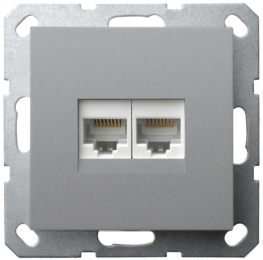 Интернет розетка Jasmart двойная S разъем RJ45х2 (8/8) G6106S