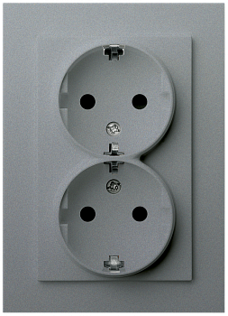 Двойная розетка SHUKO Jasmart с защитными шторками (2P+T) 16A 250V G5504S