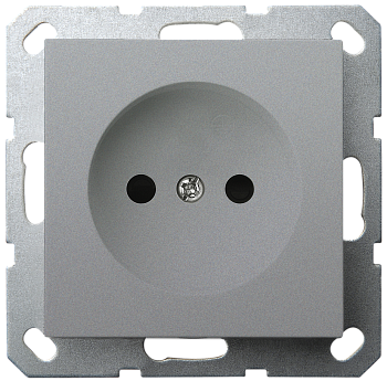 Розетка Jasmart без заземления цвет алюминий с защитными шторками (2P) 16A 250V G5503S