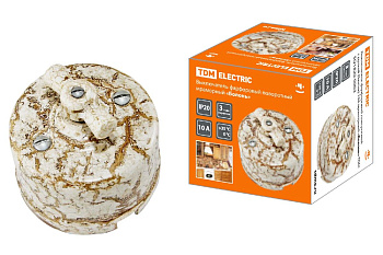 Выключатель фарфоровый поворотный с ручкой Болонь TDM Electric SQ1820-0003