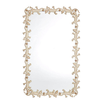 Зеркало Runden Ящерицы белый/золото прямоугольное V20013