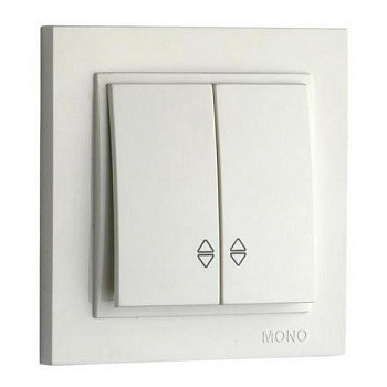 Выключатель двухклавишный проходной Mono Electric Despina-Larissa 10А 250В слоновая кость 500-000123-111