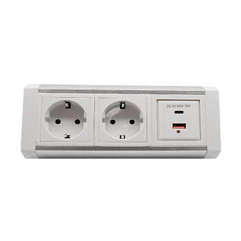 Блок розеток (2 секции 1 USB + 1 type-C) Mebax 00-00002873