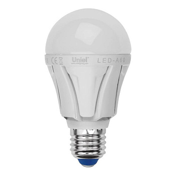 Лампа светодиодная (UL-00002003) Uniel E27 8W 6500K матовая LED-A60 8W/DW/E27/FR PLP01WH