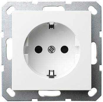 Розетка SHUKO Jasmart с защитными шторками 16A 250V 2P+T белый глянцевый G5501W