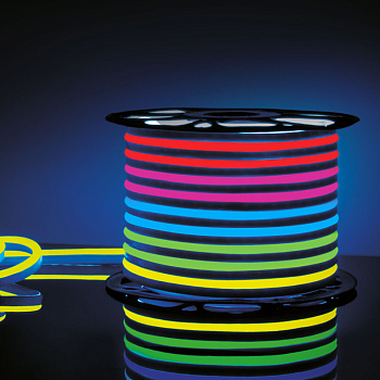 Светодиодный гибкий неон Elektrostandard 220V 12W 80Led 5050 IP67 односторонний RGB, 50 м 4690389145476